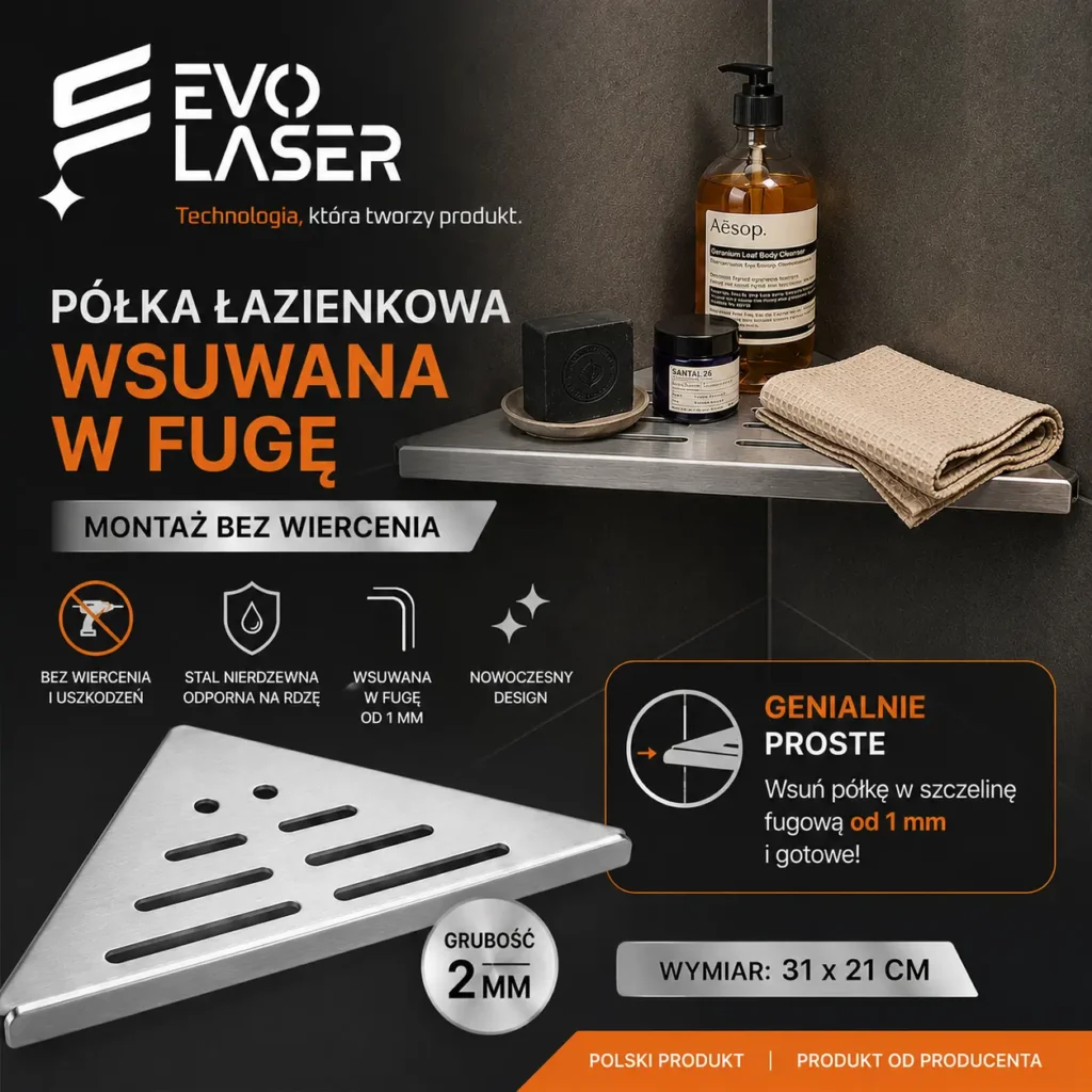Półka łazienkowa wsuwana w fugę – Srebrna Nierdzewna (Bez wiercenia) Półka łazienkowa wsuwana w fugę – Srebrna Nierdzewna (Bez wiercenia)
